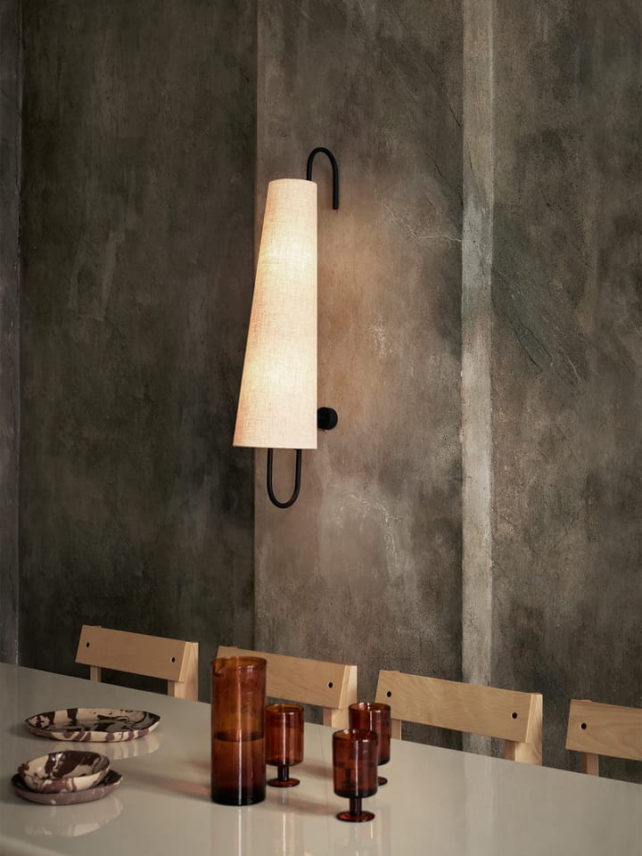 Lampa ścienna Ancora - Czarny-Naturalny - ferm LIVING