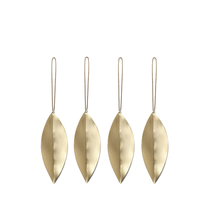 Leaf brass ozdoby choinkowe, 4-pak Ferm Living