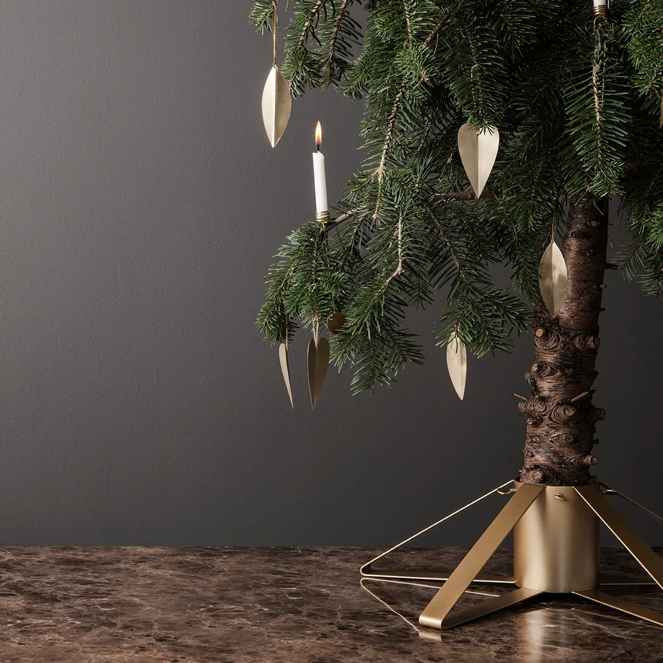 Leaf ozdoby choinkowe, Brass, 4-pak Ferm Living
