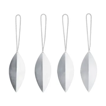 Leaf ozdoby choinkowe - Silver, 4 szt. - Ferm Living