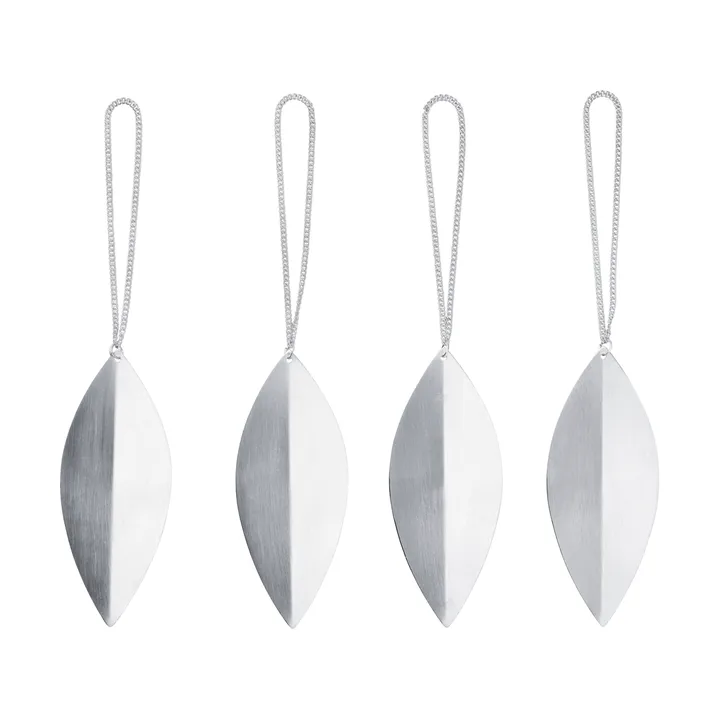 Leaf ozdoby choinkowe - Silver, 4 szt. - Ferm Living