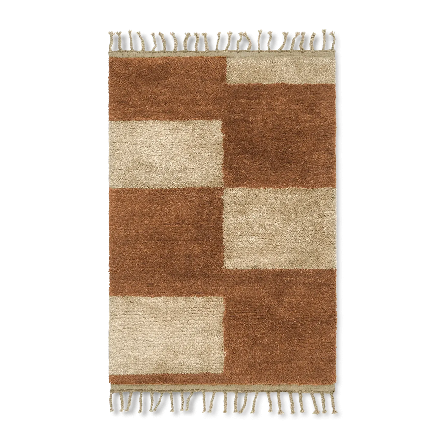 Mara ręcznie tkany dywan 80x120 cm, Dark Brick-off-white Ferm Living