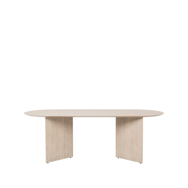Mingle owalny stół jadalny - oak Naturaal veneer, nóżka kątowa dąb - Ferm LIVING