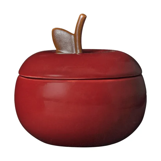 Miska ceramiczna z pokrywką Apple - Deep red, Ø9,5 cm - Ferm Living