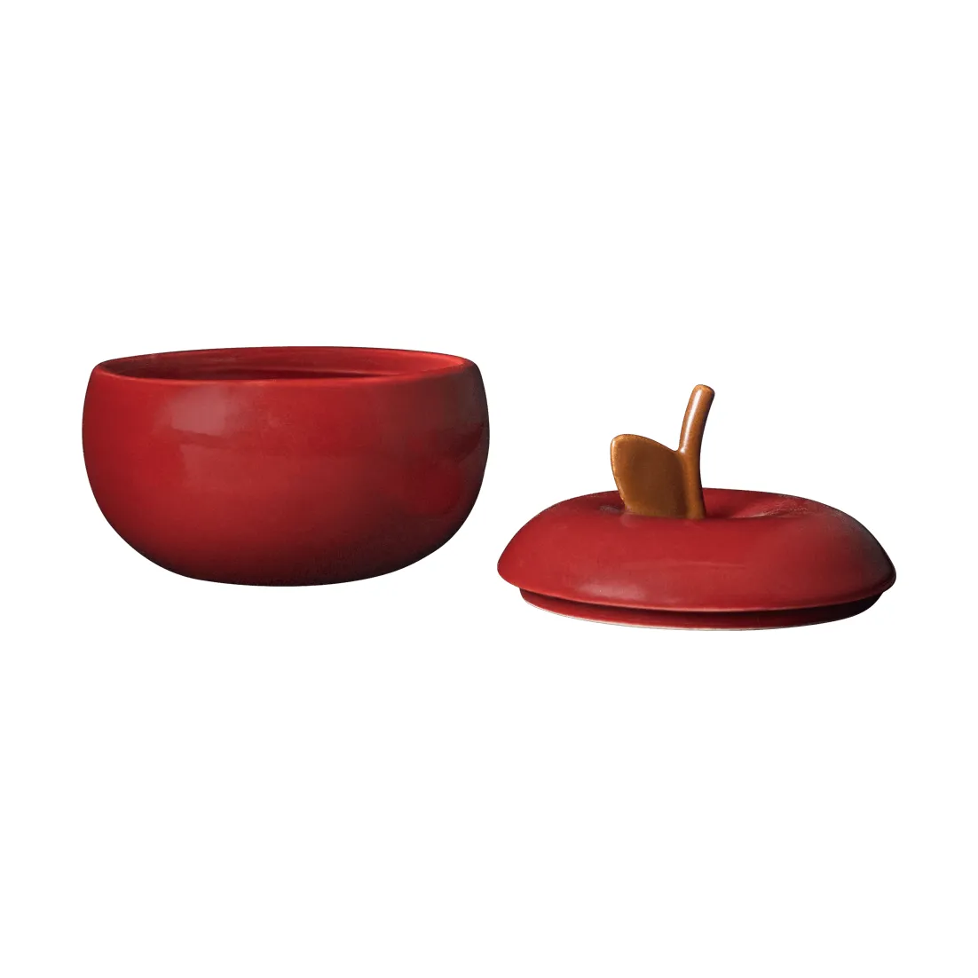 Miska ceramiczna z pokrywką Apple, Deep red, Ø9,5 cm Ferm Living