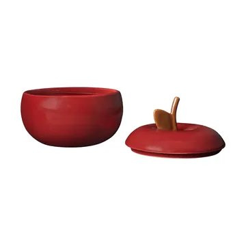 Miska ceramiczna z pokrywką Apple - Deep red, Ø9,5 cm - Ferm Living