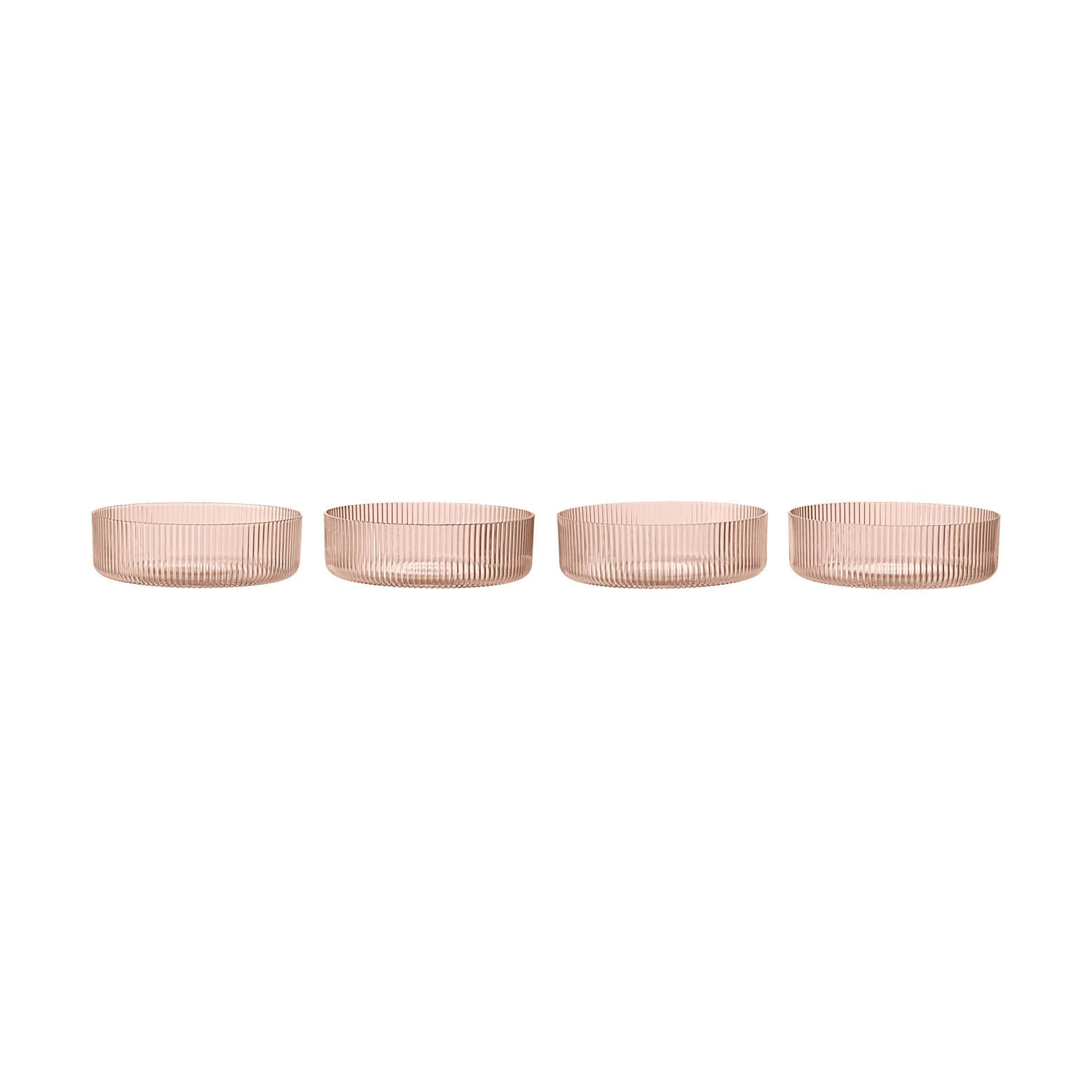 Miska śniadaniowa Ripple 4-pak, Blush Ferm Living