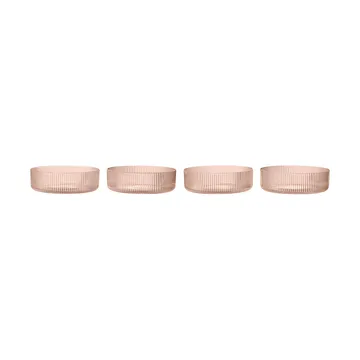 Miska śniadaniowa Ripple 4-pak - Blush - Ferm Living