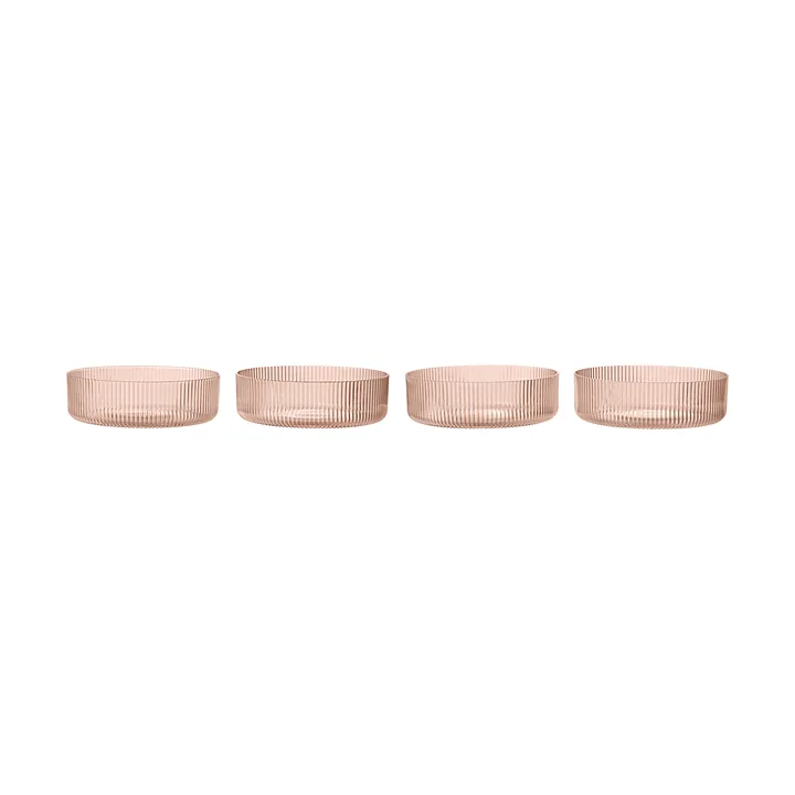 Miska śniadaniowa Ripple 4-pak - Blush - Ferm Living