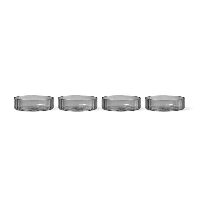 Miska śniadaniowa Ripple 4-pak - smoked grey - Ferm Living