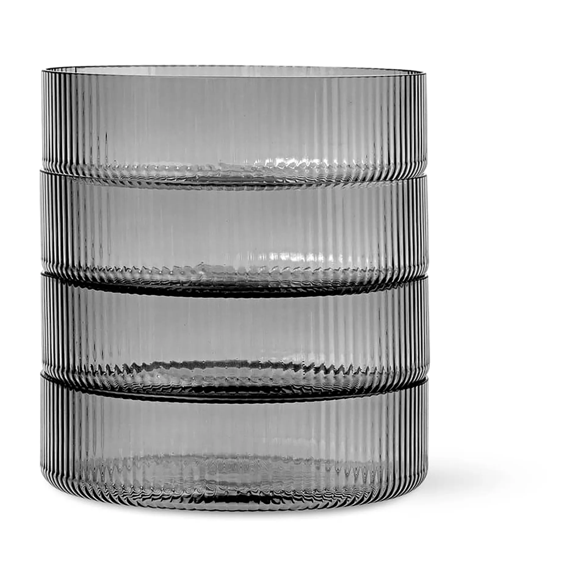 Miska śniadaniowa Ripple 4-pak, smoked grey Ferm Living