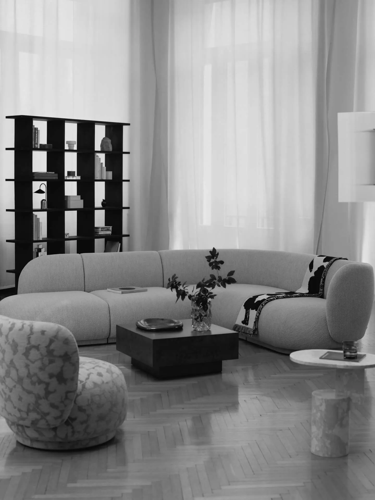 Modułowa sofa Rico center Soft Bouclé, Natural Ferm Living