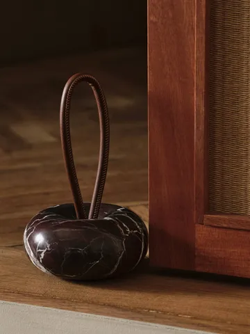 Odbój do drzwi Wa - Rosso Levanto marmor, Ø14 cm - Ferm Living