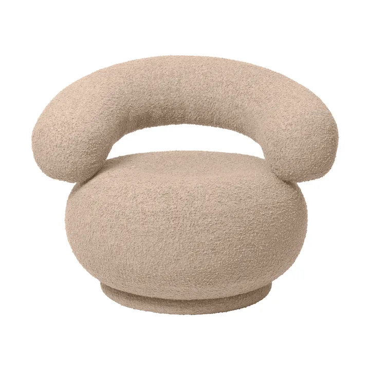 Orbo Lounge chair - Raw bouclé - Natural - Ferm Living