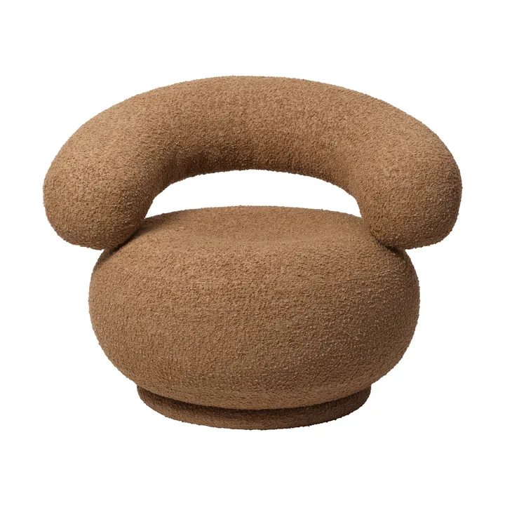 Orbo Lounge chair - Raw bouclé - Tan - Ferm Living