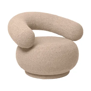 Orbo Lounge chair swivel - Raw bouclé - Natural - Ferm Living