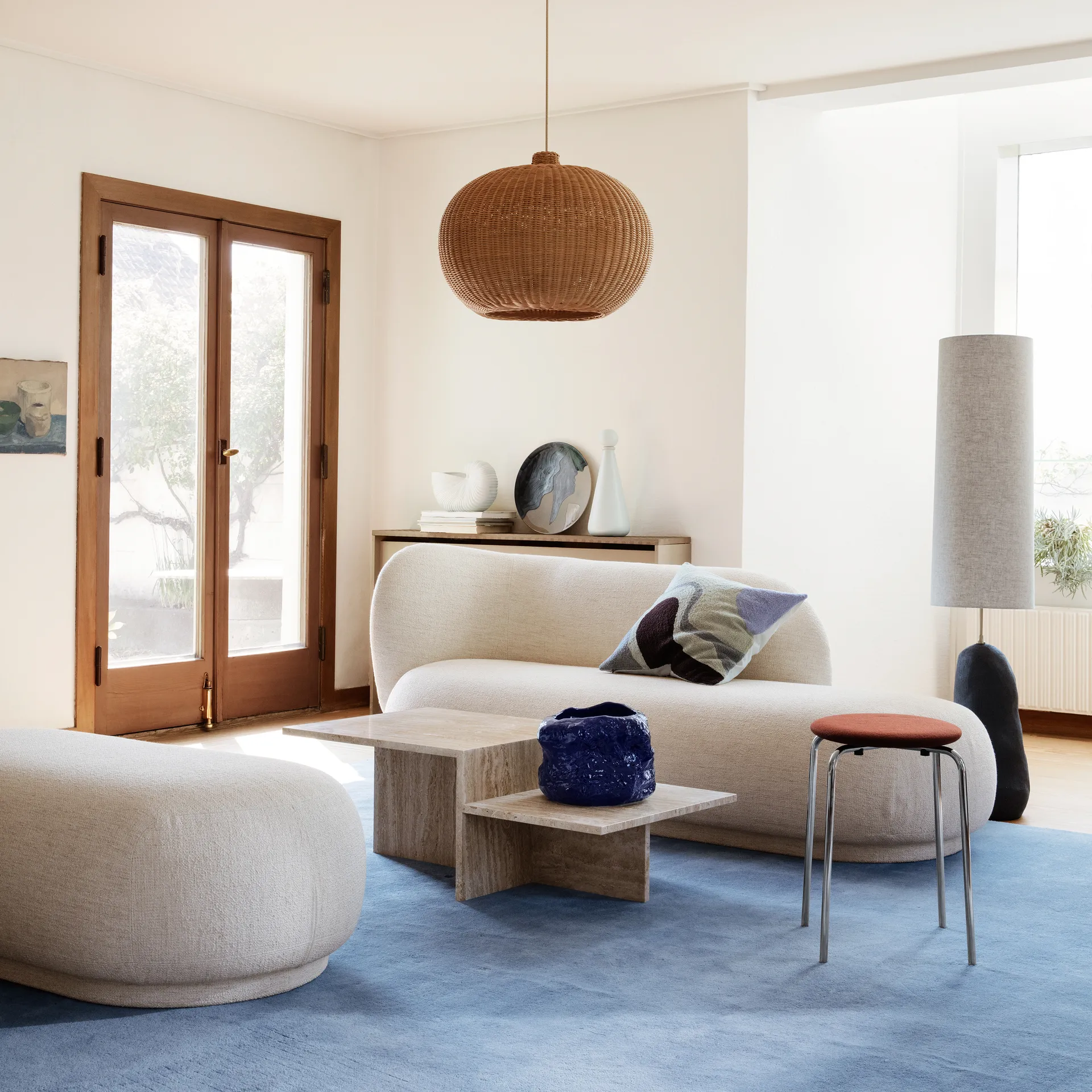 Otomana Rico, Złamana biel bouclé Ferm Living