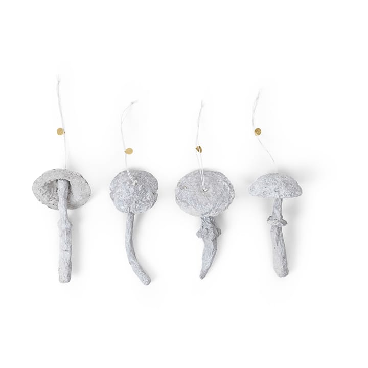 Ozdoba na choinkę Mushroom ornament 4 szt. - Faded white - Ferm LIVING