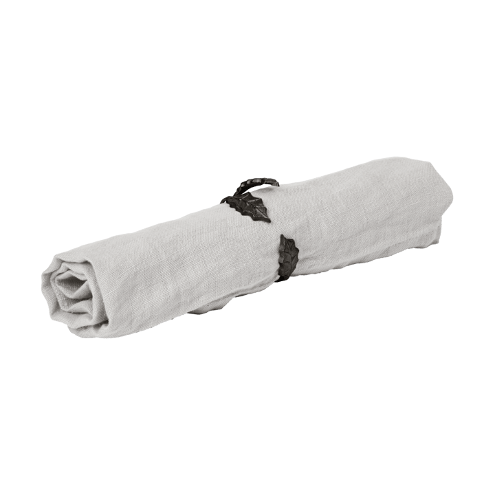 Pierścienie na serwetki, liść ostrokrzewu, Ø5,3 cm, 4-pak, Czarny mosiężny Ferm Living