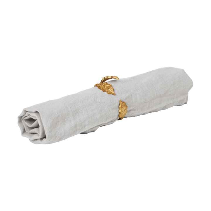 Pierścienie na serwetki, liść ostrokrzewu, Ø5,3 cm, 4-pak, Mosiężny Ferm Living