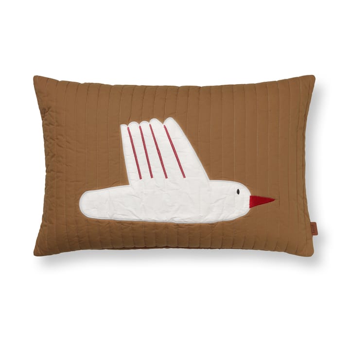 Pikowana poduszka Bird 60x40 cm - Listownica cukrowa (brązowy) - Ferm Living