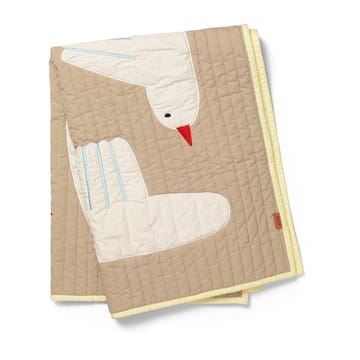 Pikowany koc Bird - Beżowy - Ferm Living