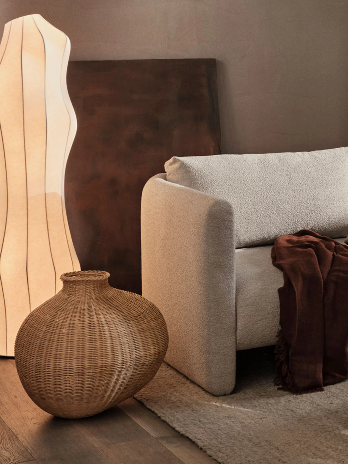 Pleciony wazon podłogowy Bola, Natural Ferm Living