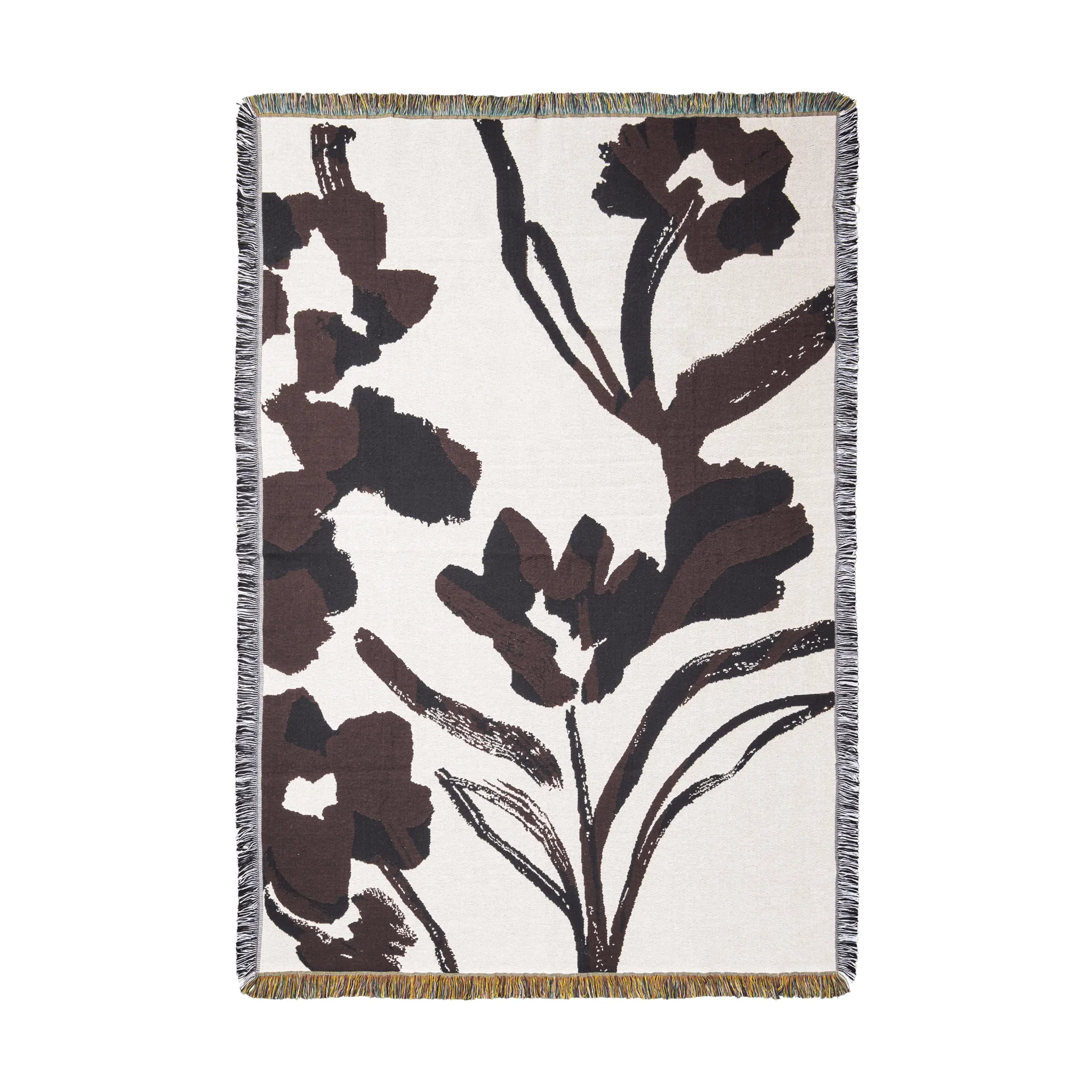 Pled Cilla tapestry 120x170 cm, Off-white-Dark grape Ferm Living