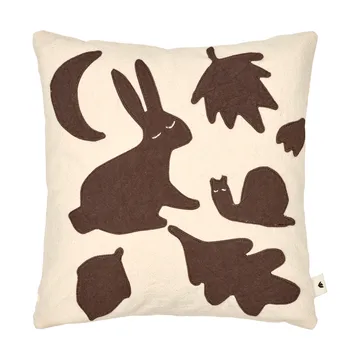 Poduszka Lunden - Off-white-dark chocolate, 30x30 cm - Ferm Living