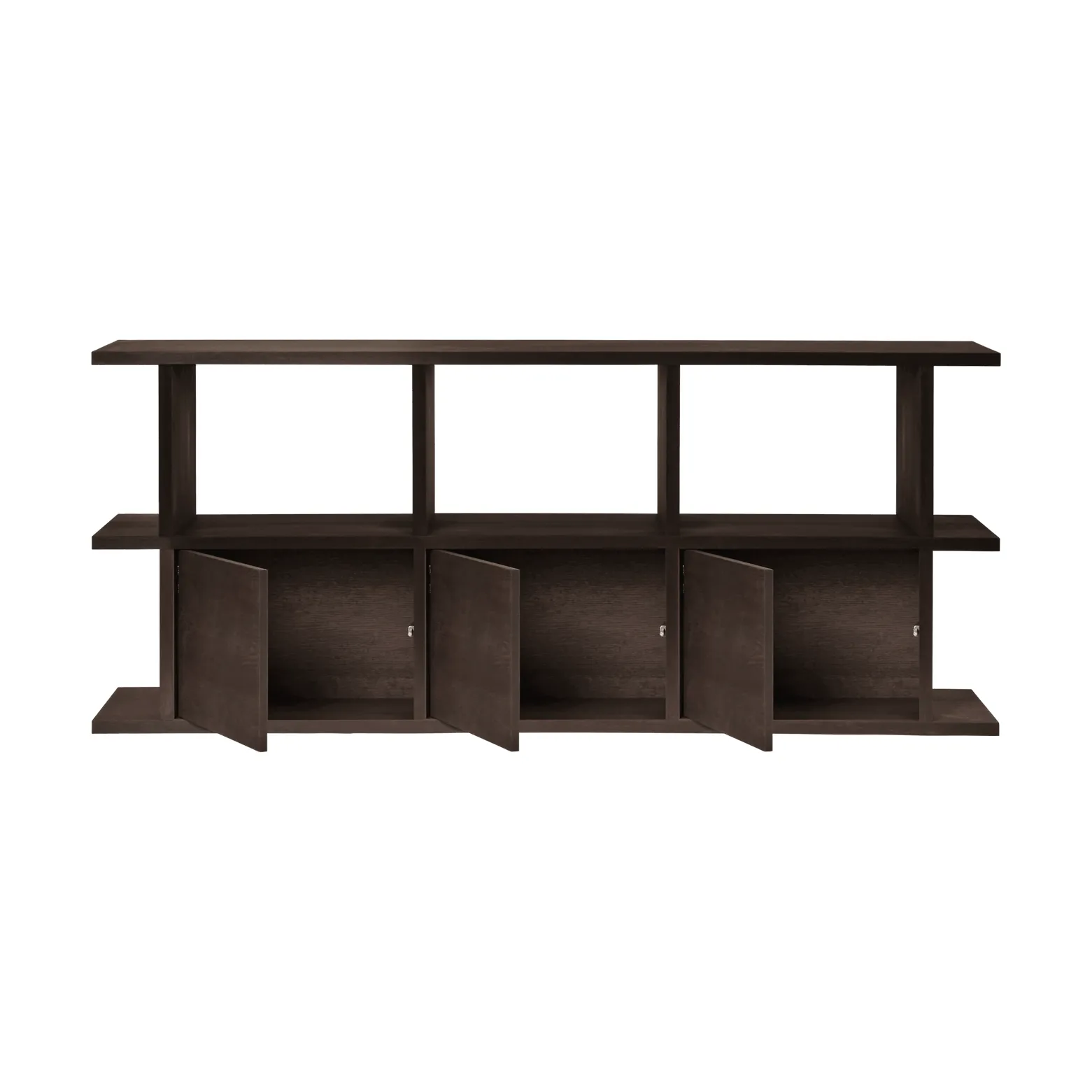 Półka na książki Kona 3x2, Dark stained, w tym 3 wkłady do szafki Ferm Living
