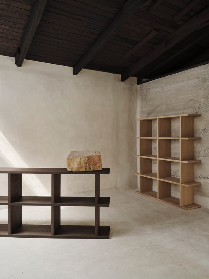 Półka na książki Kona 3x2, Dark stained Ferm Living
