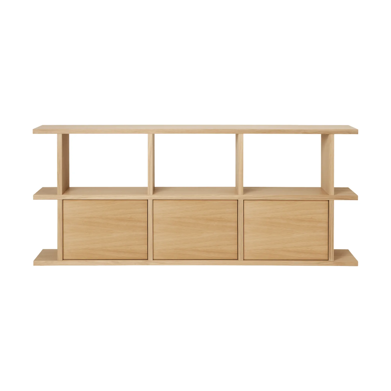 Półka na książki Kona 3x2, Natural oak, w tym 3 wkłady do szafki Ferm Living