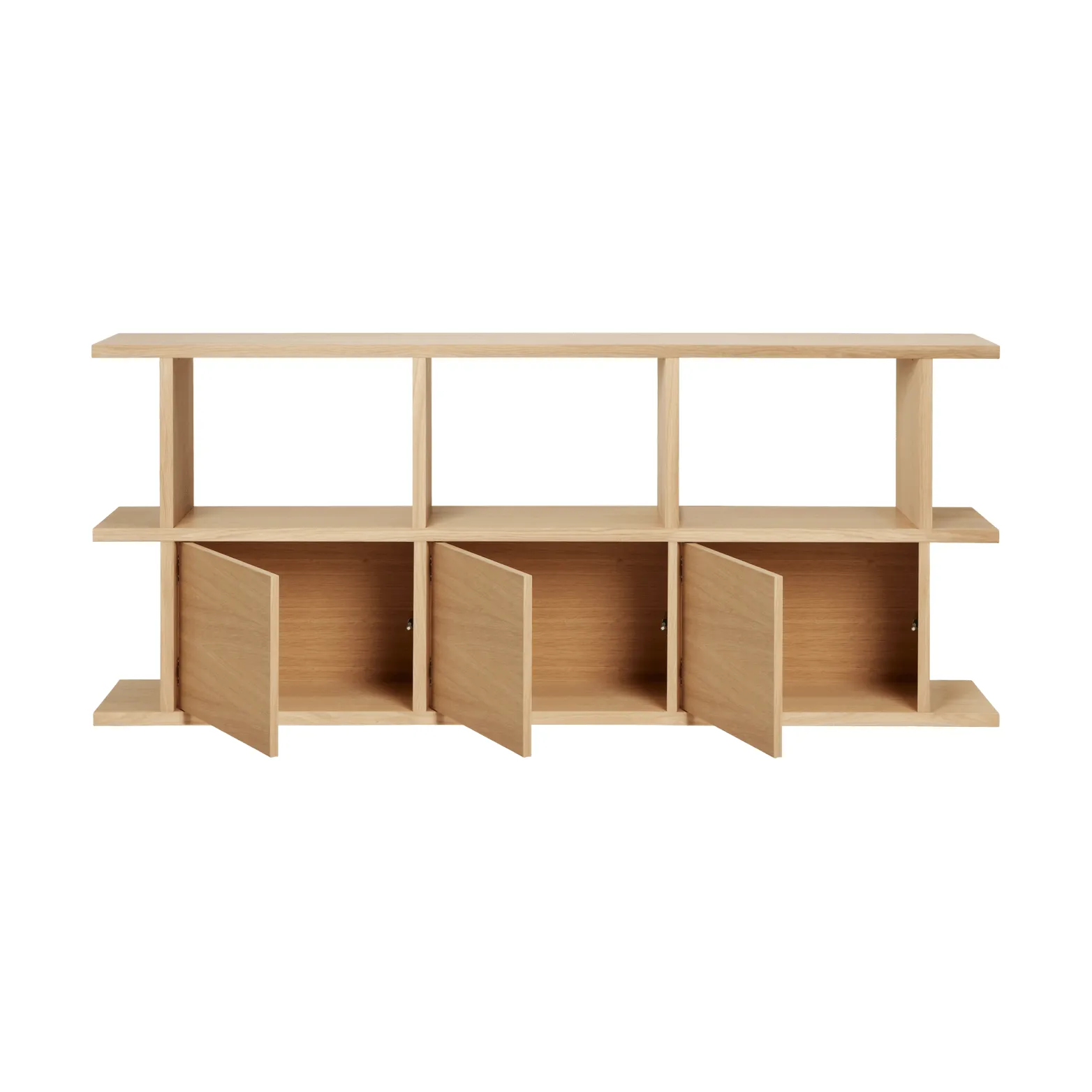 Półka na książki Kona 3x2, Natural oak, w tym 3 wkłady do szafki Ferm Living