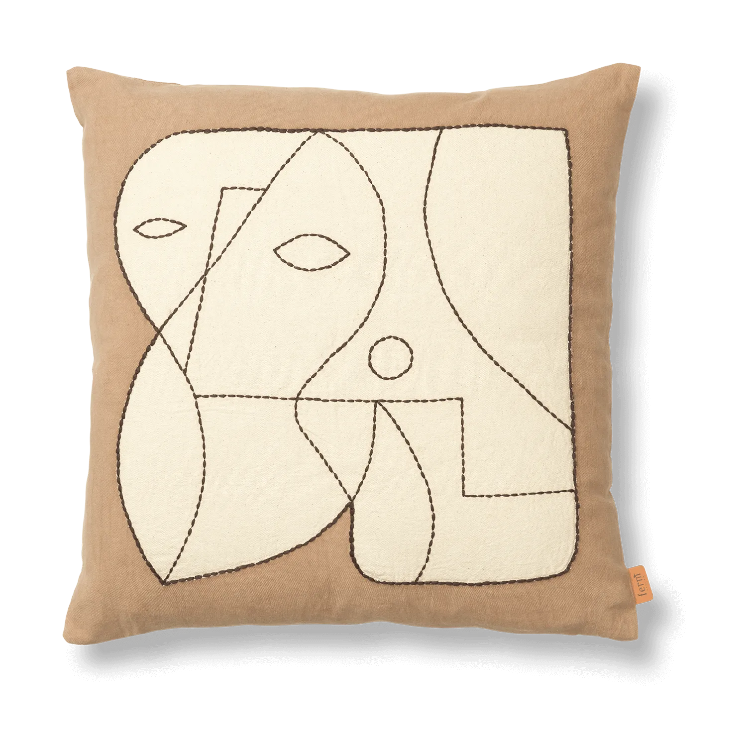 Poszewka na poduszkę Figure 50x50 cm, Ciemny taupe-jasnożółty Ferm Living