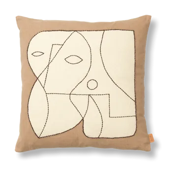 Poszewka na poduszkę Figure 50x50 cm - Ciemny taupe-jasnożółty - Ferm Living