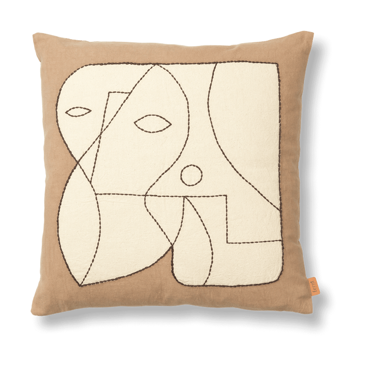 Poszewka na poduszkę Figure 50x50 cm - Ciemny taupe-jasnożółty - ferm LIVING