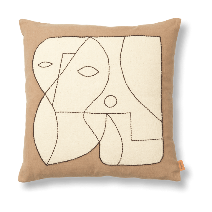 Poszewka na poduszkę Figure 50x50 cm - Ciemny taupe-jasnożółty - Ferm LIVING