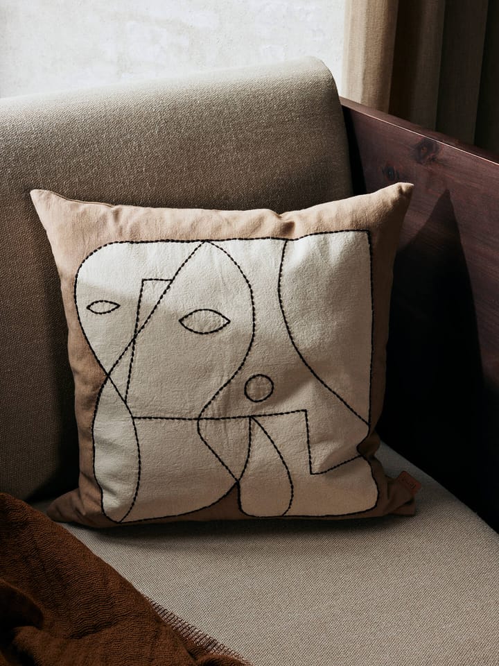 Poszewka na poduszkę Figure 50x50 cm, Ciemny taupe-jasnożółty Ferm Living