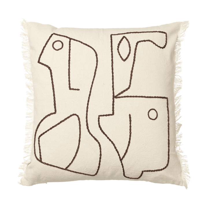 Poszewka na poduszkę Figure 50x50 cm - Kawa o kolorze off-white - Ferm LIVING
