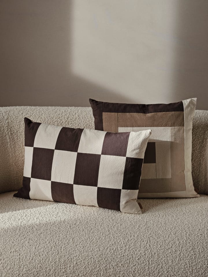 Poszewka na poduszkę Fold patchwork 40x60 cm - Coffee-undyed - ferm LIVING