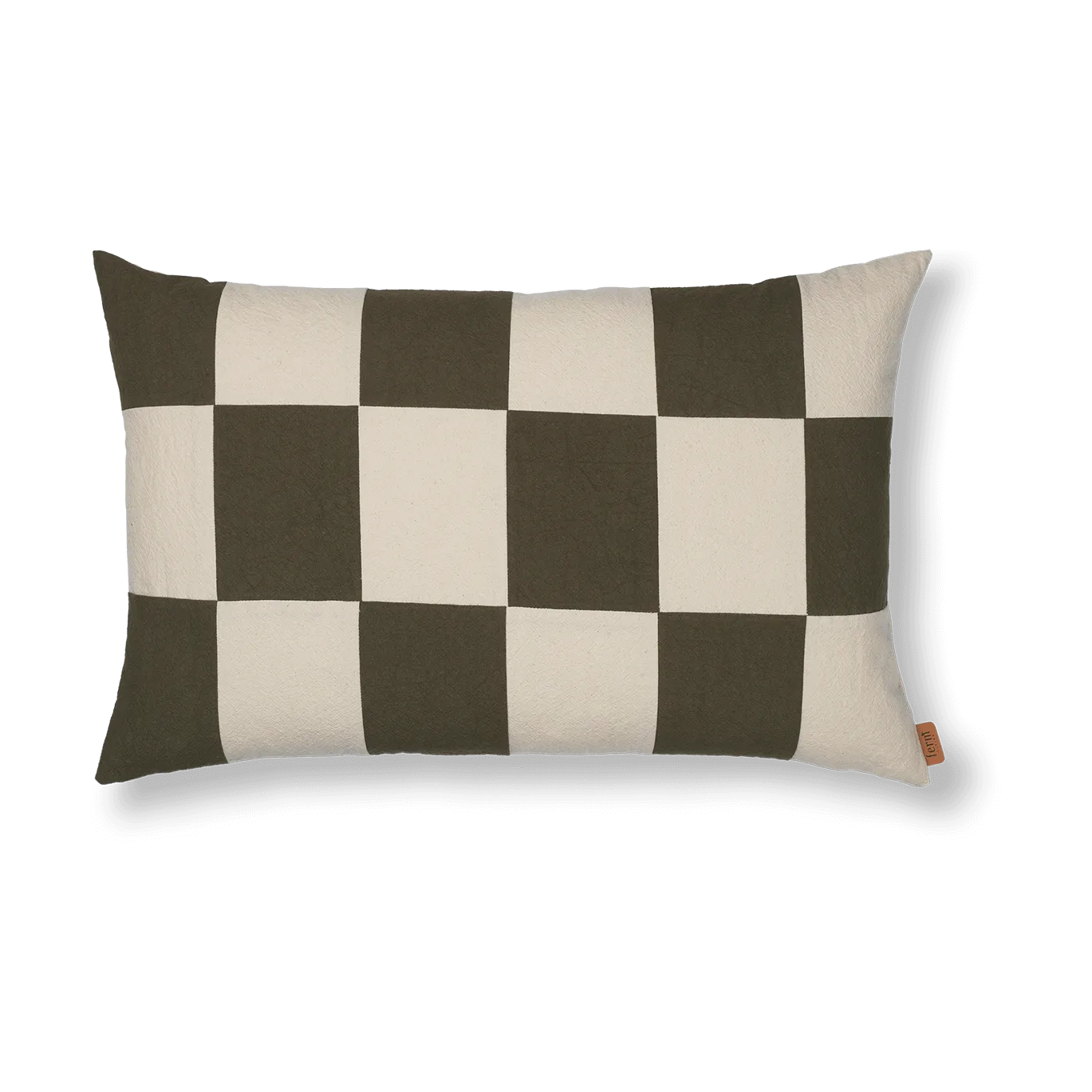 Poszewka na poduszkę Fold patchwork 40x60 cm, Dark Olive -undyed Ferm Living