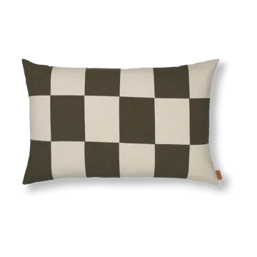 Poszewka na poduszkę Fold patchwork 40x60 cm - Dark Olive -undyed - Ferm Living