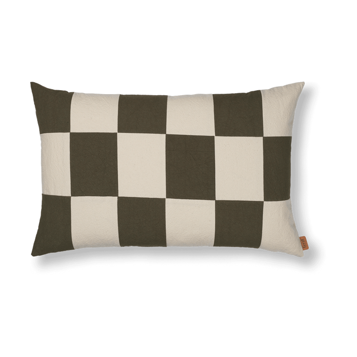 Poszewka na poduszkę Fold patchwork 40x60 cm - Dark Olive -undyed - Ferm Living