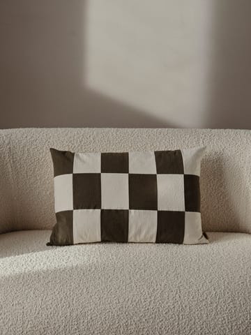 Poszewka na poduszkę Fold patchwork 40x60 cm - Dark Olive -undyed - Ferm Living