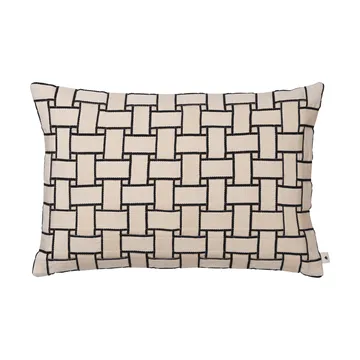 Poszewka na poduszkę Lattice - Off-white-black, 40x60 cm - Ferm Living