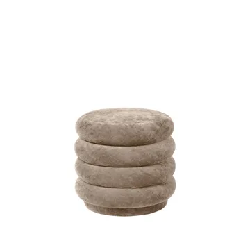 Pouf Round puf - tkanina faded velvet 26 beige - Ferm Living