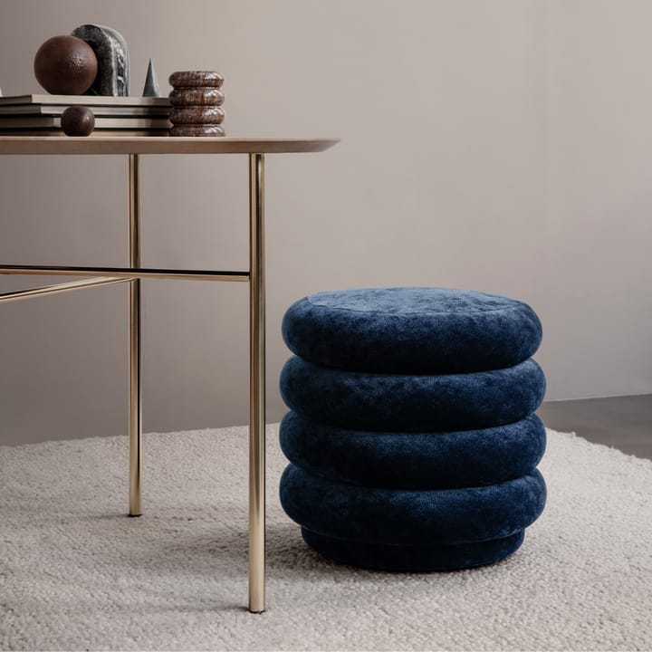 Pouf Round puf, tkanina faded velvet 26 beige Ferm Living