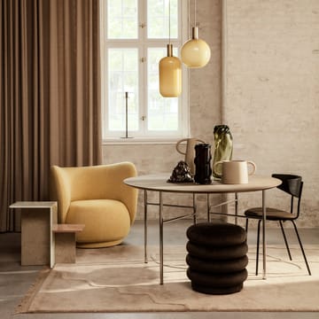 Pouf Round puf - tkanina faded velvet 26 beige - Ferm Living