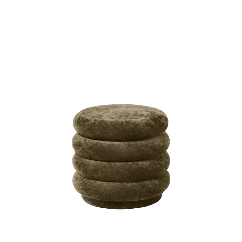 Pouf Round puf, tkanina faded velvet 3 forest Ferm Living