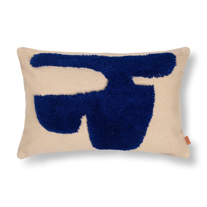 Prostokątna poduszka Lay 40x60 cm - Sand / Jaskrawy niebieski - Ferm LIVING